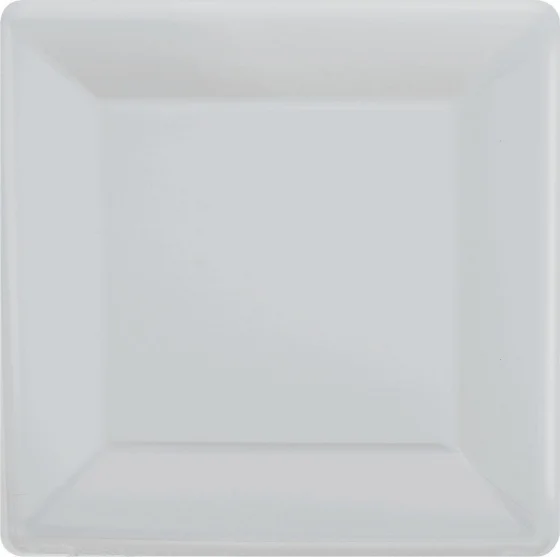 23cm Silver Square Paper Plates - Pk 20