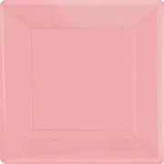17cm Pastel Pink Square Paper Plates - Pk 20