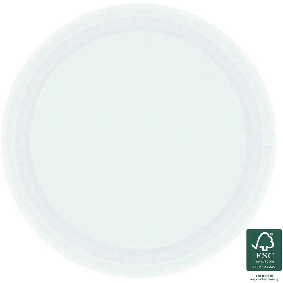 23cm White Round Paper Plates - Pk 20