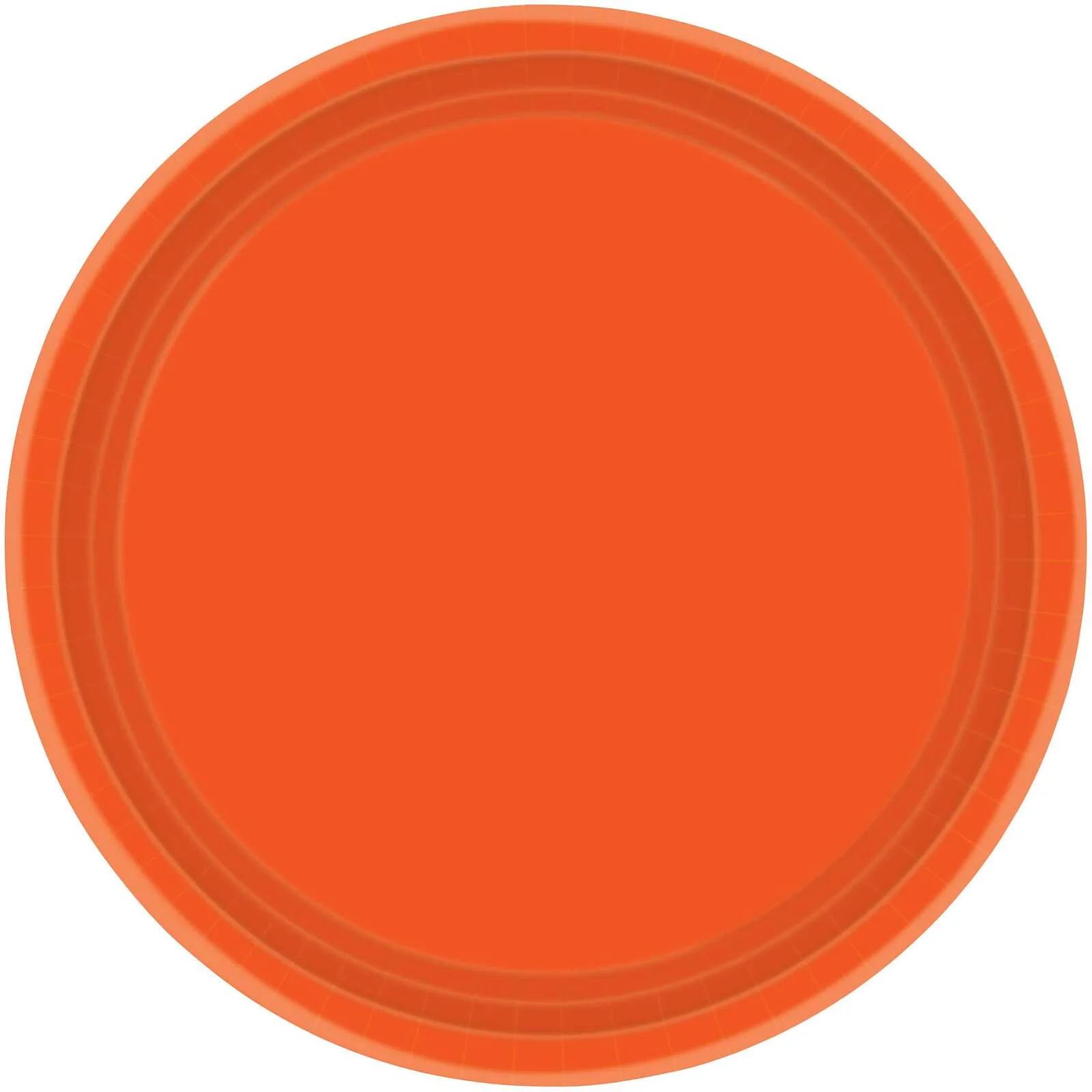 17cm Pumpkin Orange Round Paper Plates - Pk 20