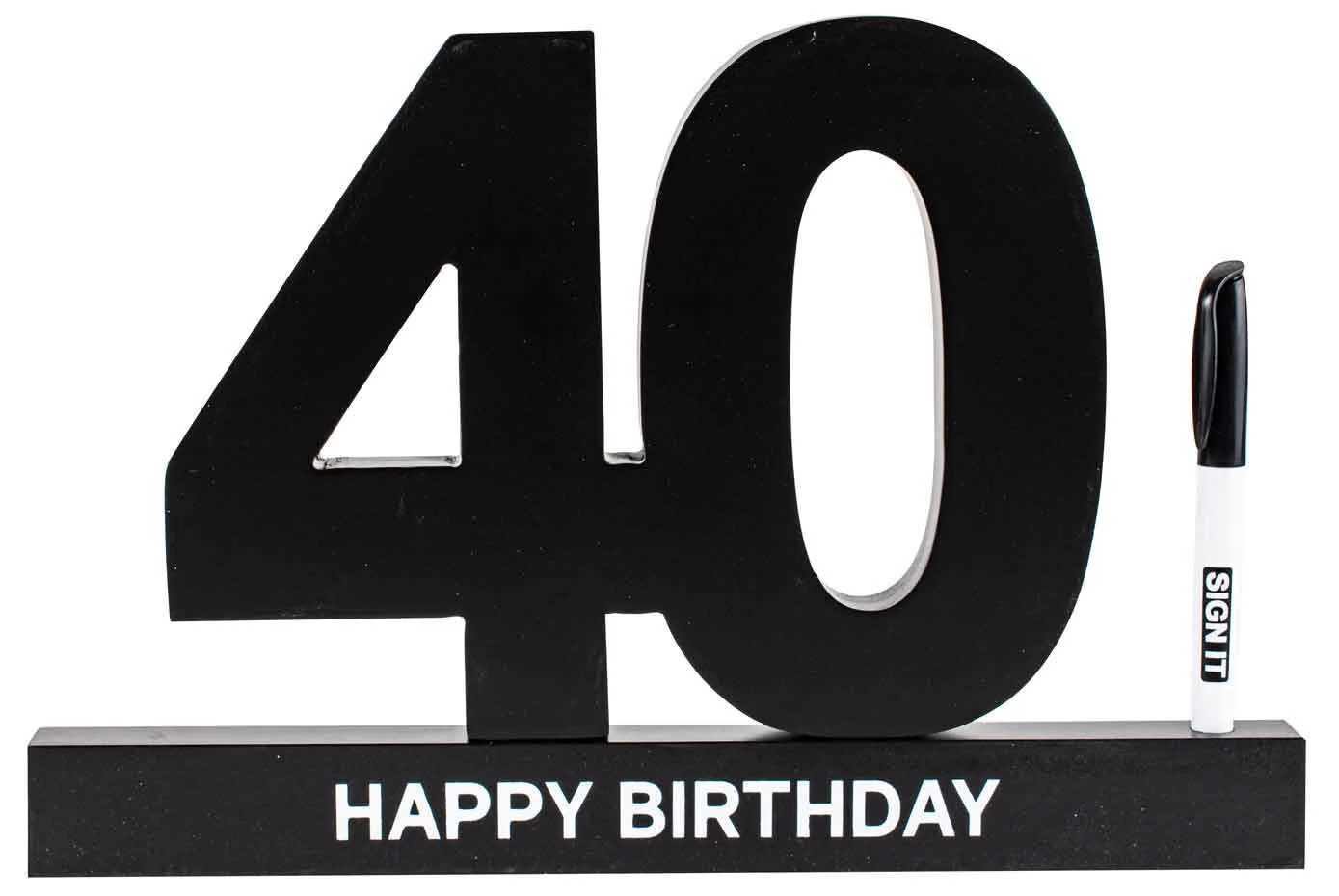 40 Birthday Black Signature Block (34x23x3cm)
