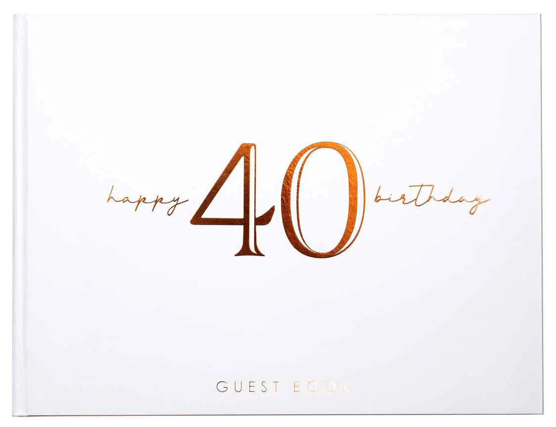 Rose Gold/White 40th Birthday Guest Book