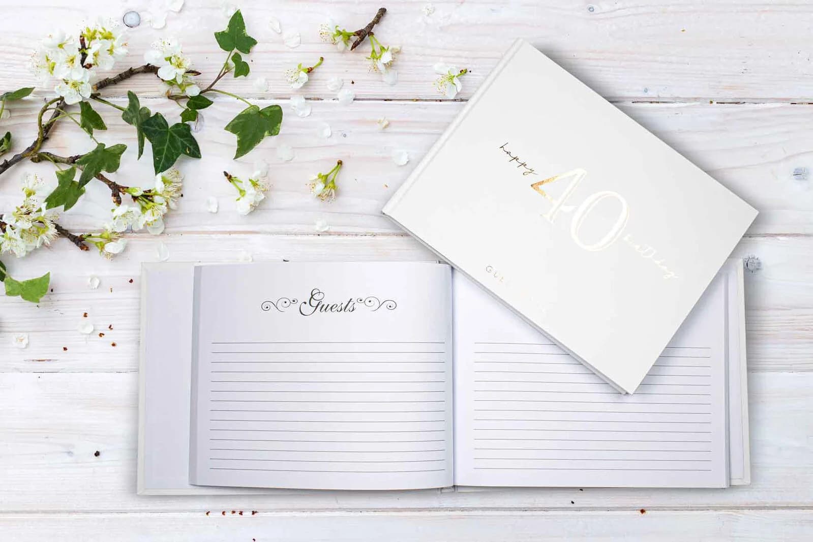 Rose Gold/White 40th Birthday Guest Book
