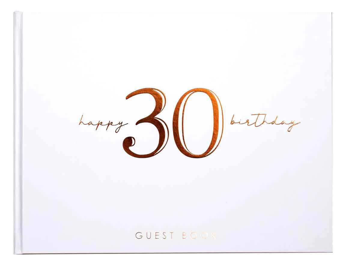 Rose Gold/White 30th Birthday Guest Book