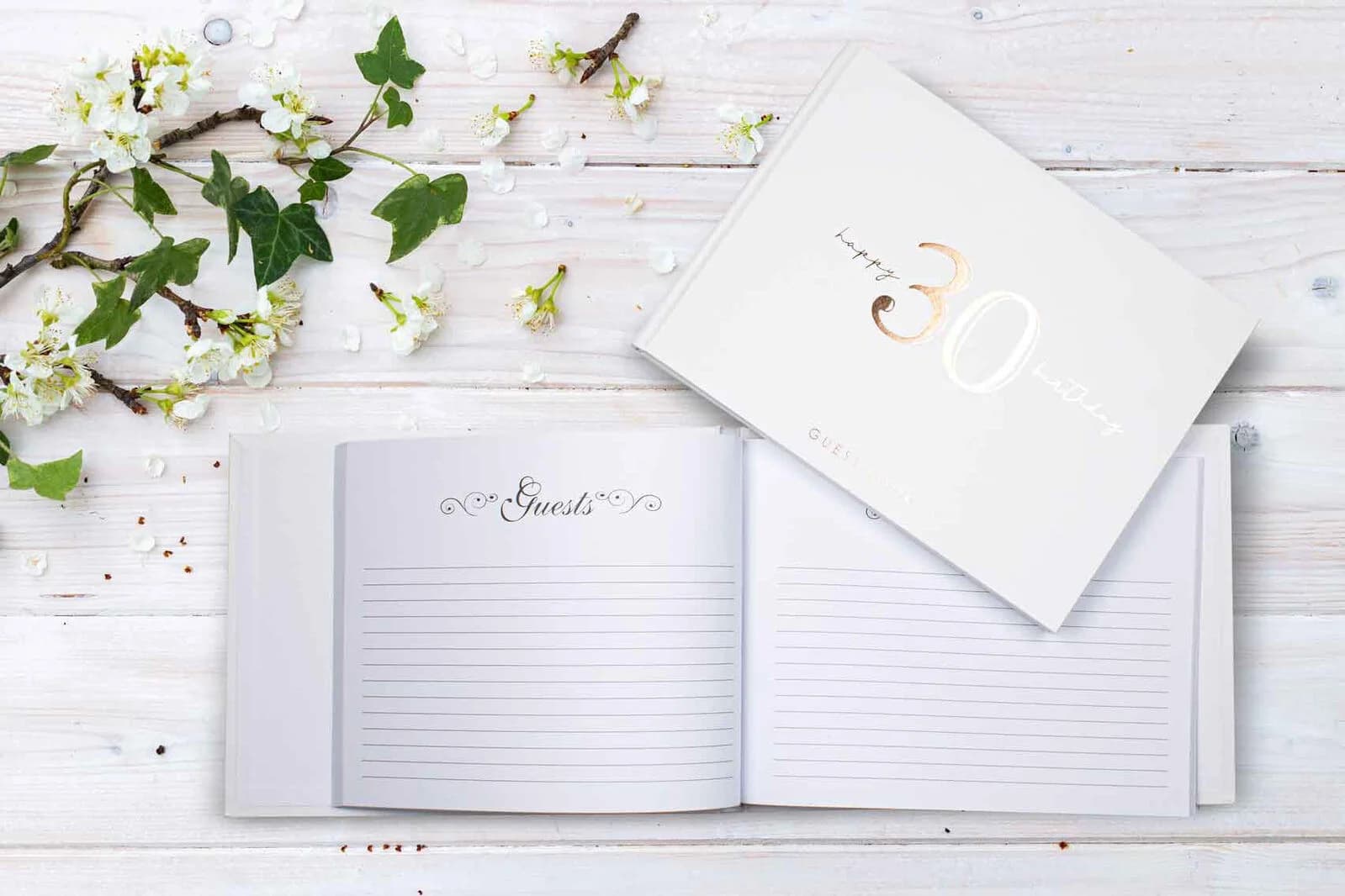 Rose Gold/White 30th Birthday Guest Book