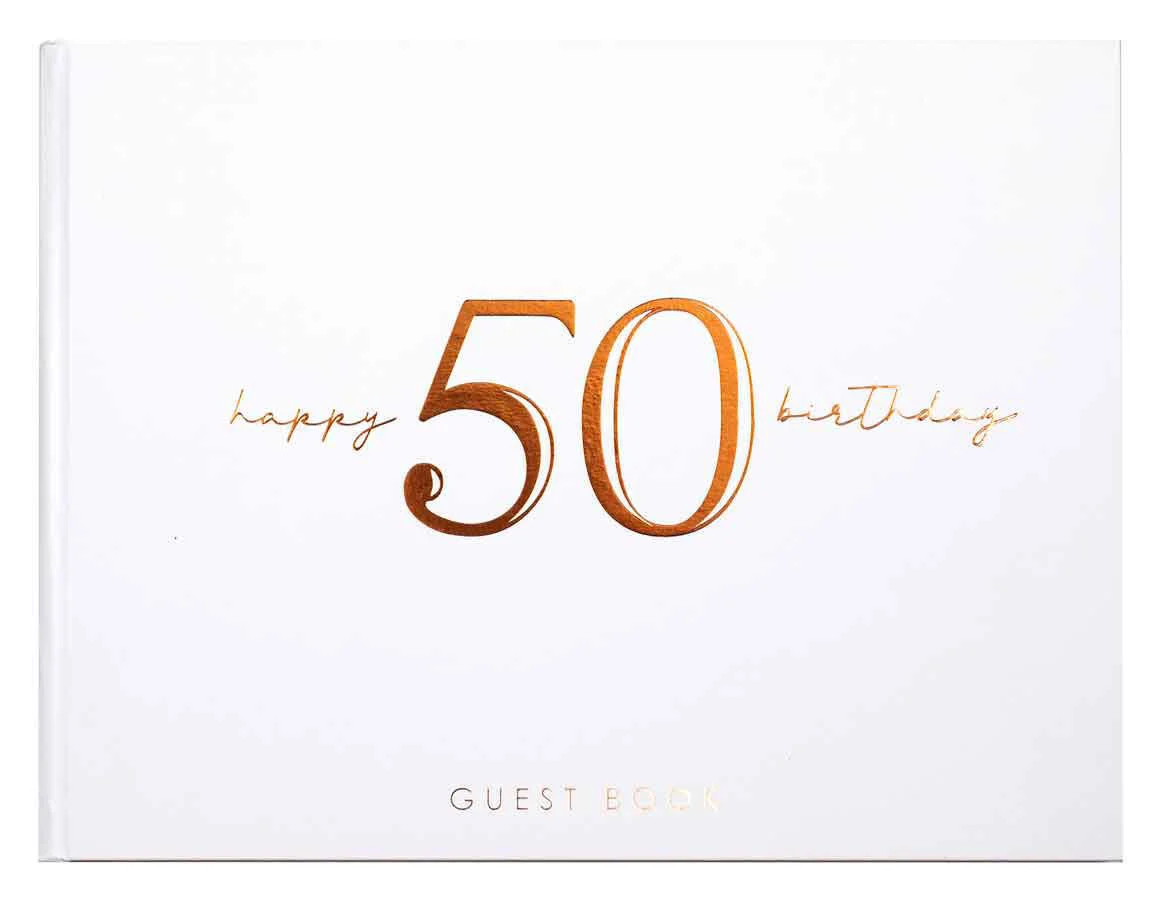 Rose Gold/White 50th Birthday Guest Book