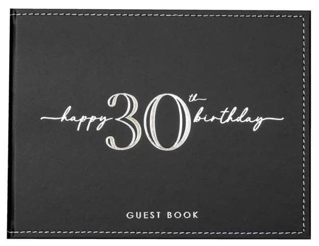 Black/Silver 30th Birthday Guest Book