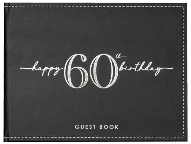 Black/Silver 60th Birthday Guest Book