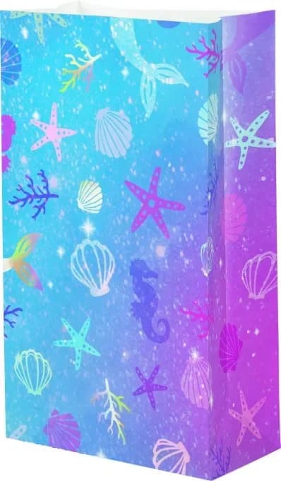 Undersea Mermaid Paper Loot Bags - Pk 8
