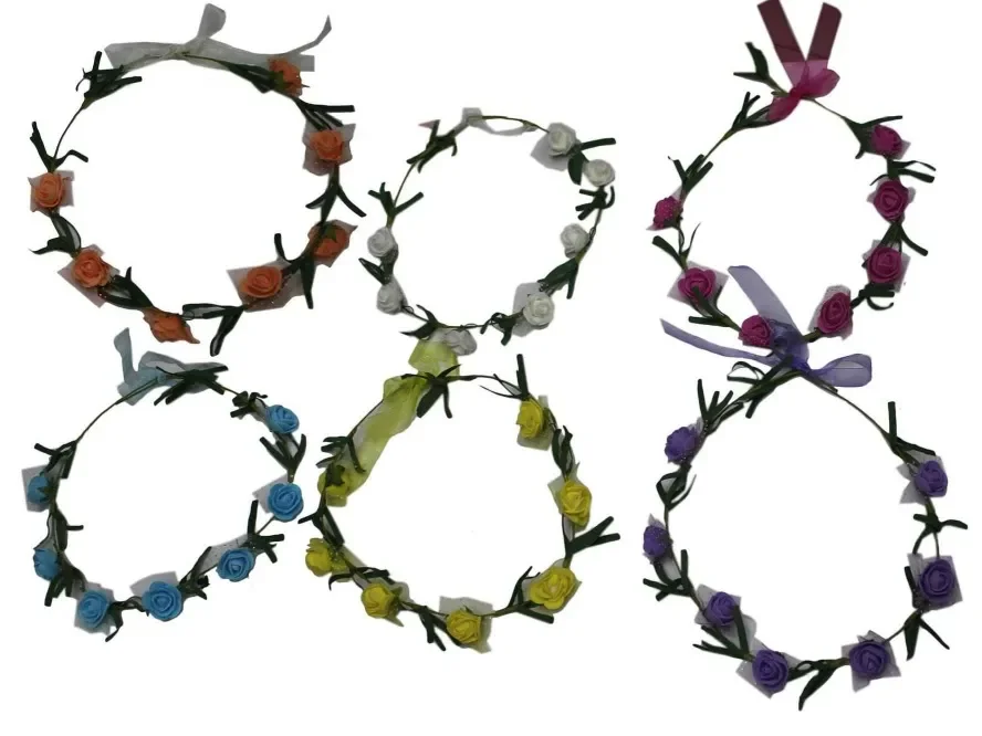Roses & Ribbons Headband Accessory (Asstd. Colours)