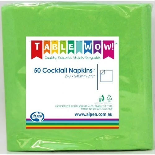 Lime Green Cocktail Napkins - Pk 50