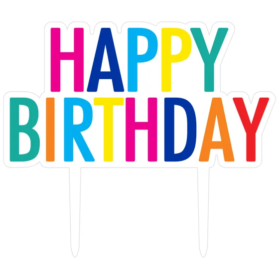 Happy Birthday Rainbow Cake Topper