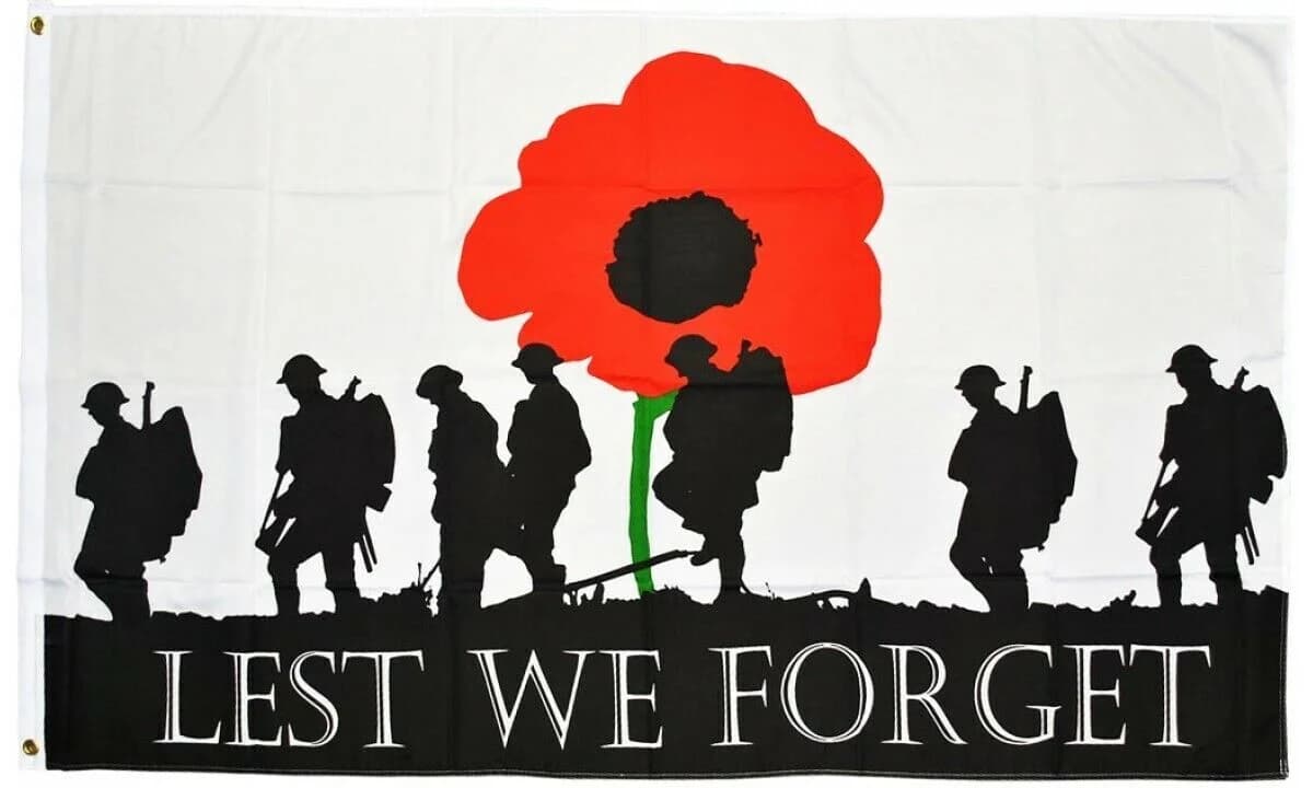 Lest We Forget ANZAC Day Flag 150 x 90cm