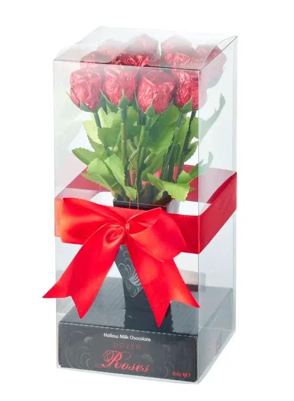 Dozen Mini Milk Chocolate Rose Bouquet (84g)