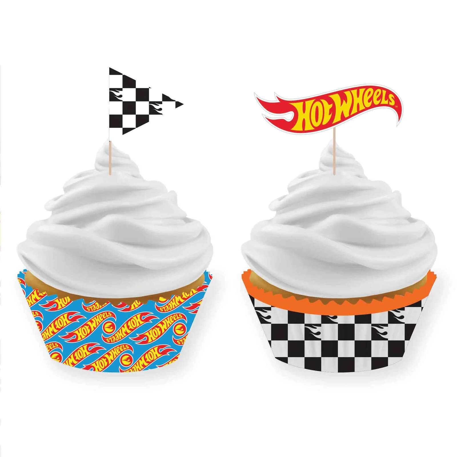 Hot Wheels Cupcake Cases & Pick Set FSC