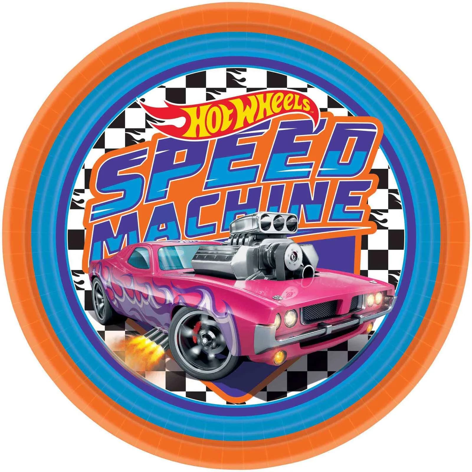 Hot Wheels 23cm Paper Plates FSC NPC 8 Pack