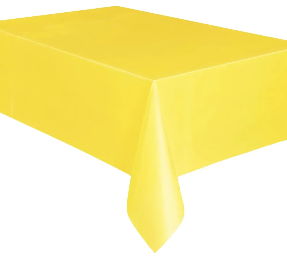 Plastic Table Cover, Rectangular - Soft Yellow
