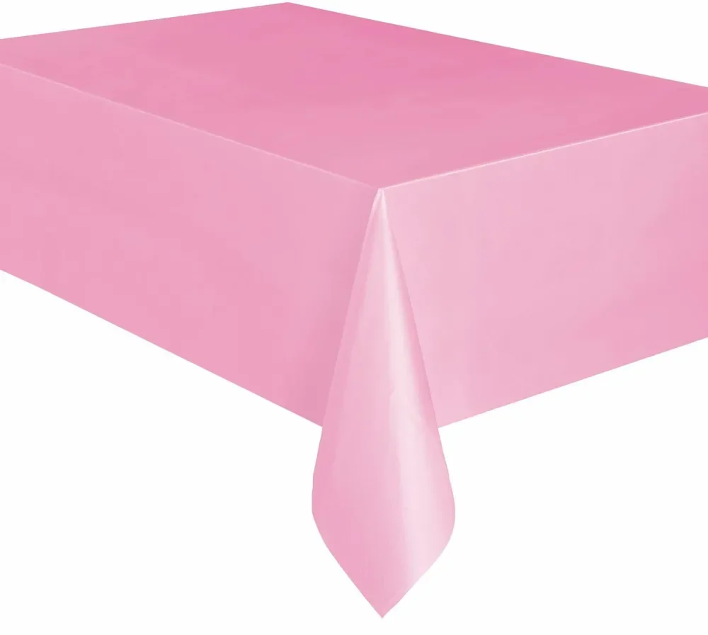 Plastic Table Cover, Rectangular - Lovely Pink