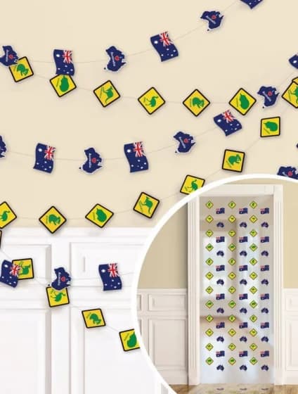 Australia String Decorations - Pk 6
