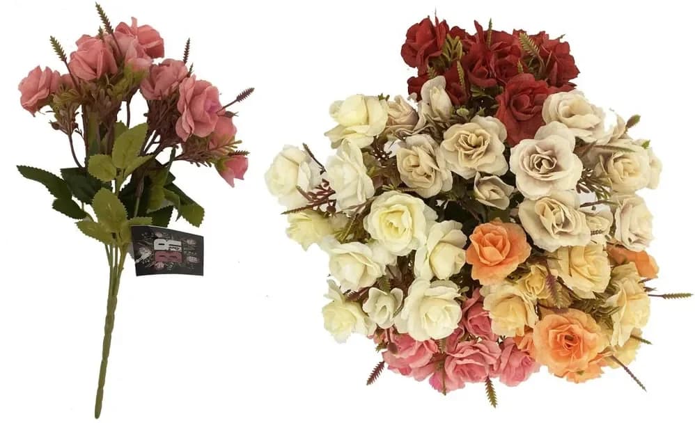 Assorted Color Silk Flowers with 5 Heads, 29cm