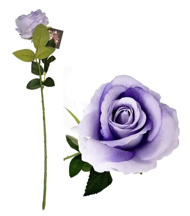 Lilac Single Stem Velvet Rose, 51cm