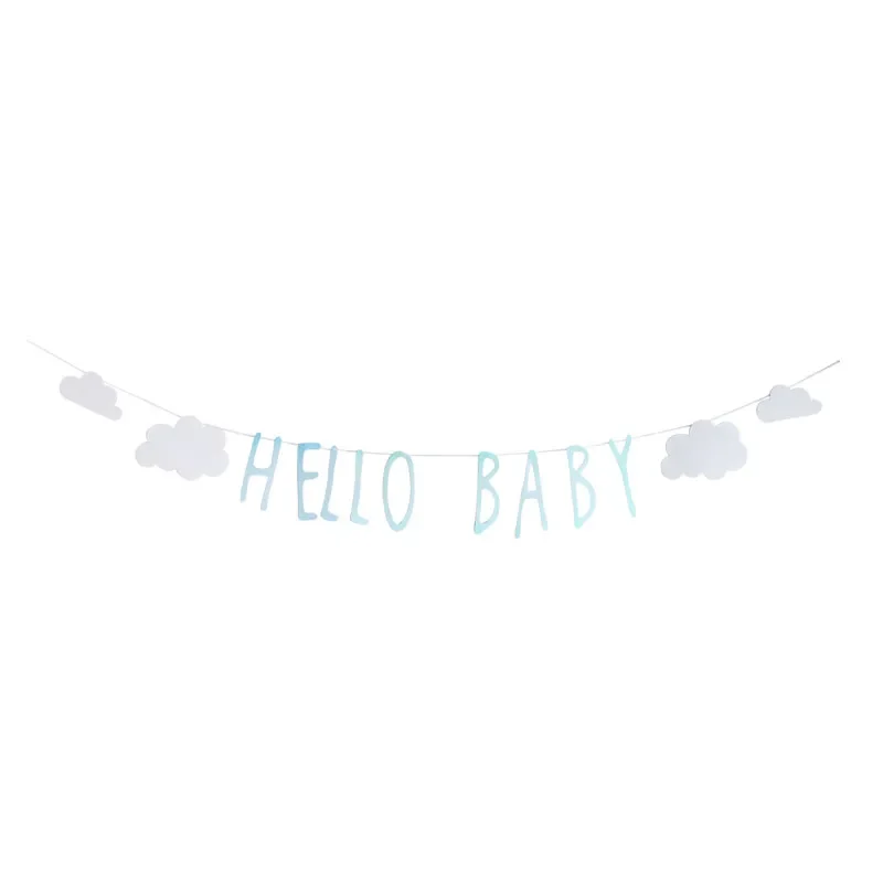 Hello Baby Blue Bunting Banner (4M)