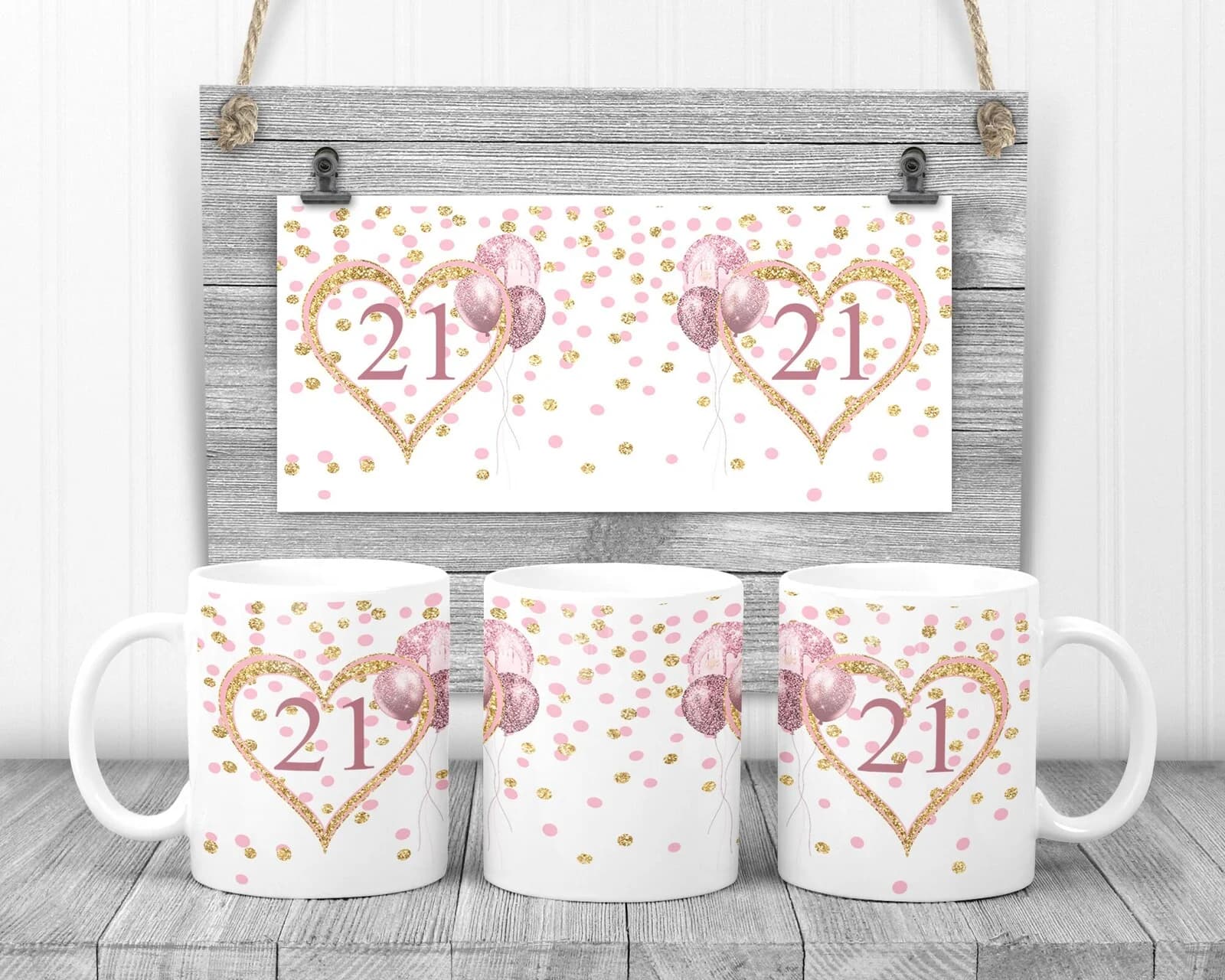 21st Birthday Pink Glass Mug