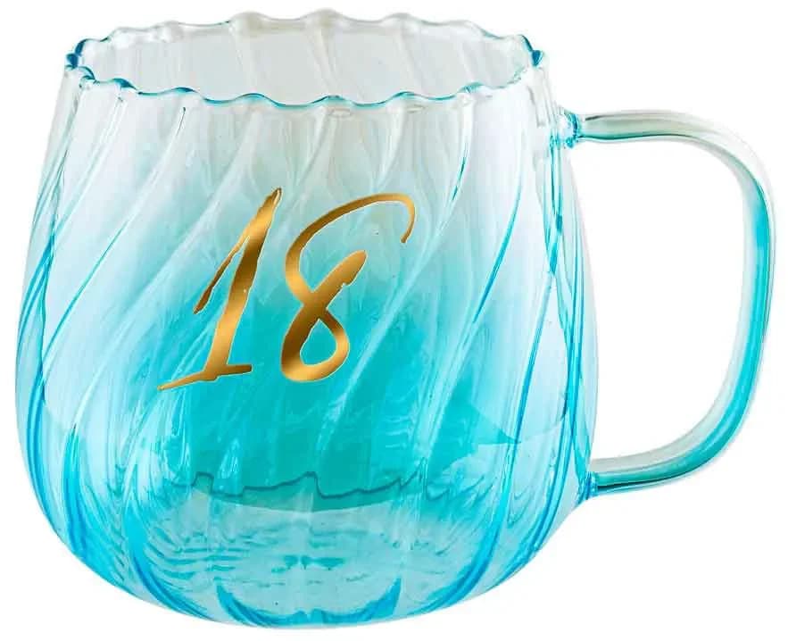 18th Birthday Blue Glass Mug