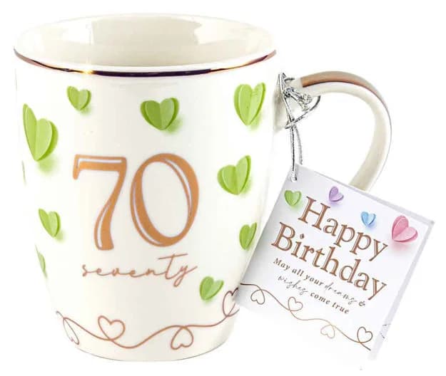 70th Birthday Sweet Heart Mug