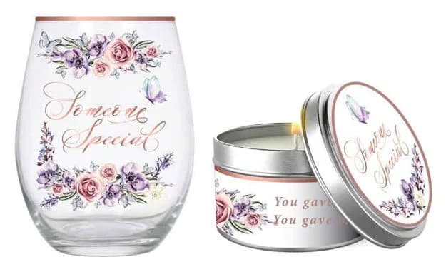 Someone Special Stemless Glass and Candle Gift Set