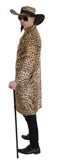 Adults Leopard Print Pimp Coat & Hat Costume