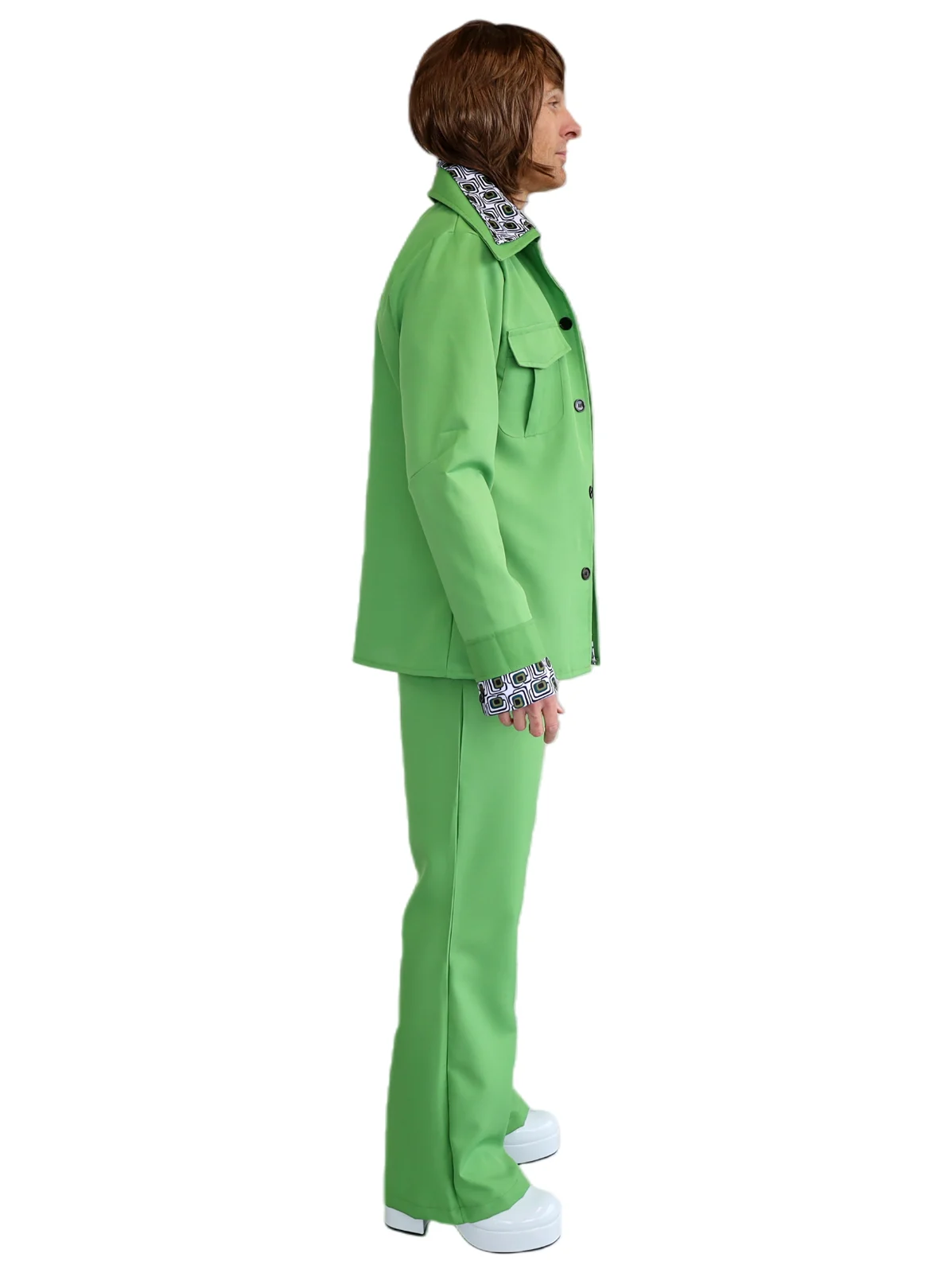 Men's Green 70s Leisure Suit, view 2