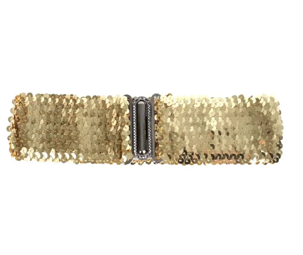 Gold Sequin Disco Belt (Elastic)