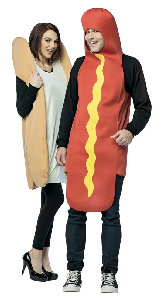 Hot Dog & Bun Couples Costume Set