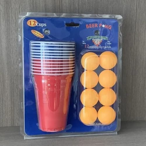 Beer Pong Game Kit 12 Cups and 12 Balls