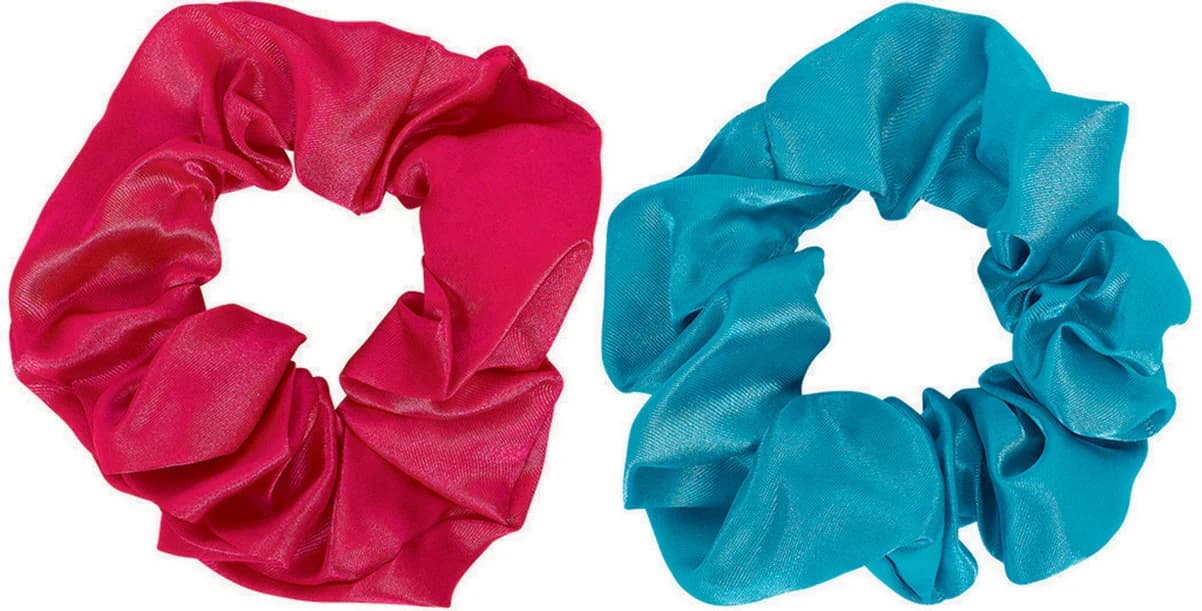 Rich Color Satin Hair Scrunchies - Pk 2