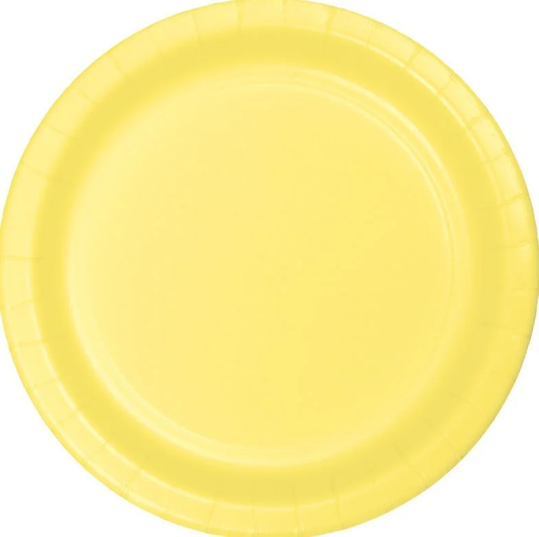 Mimosa Yellow Dinner Paper Plates (23cm) - Pk 24