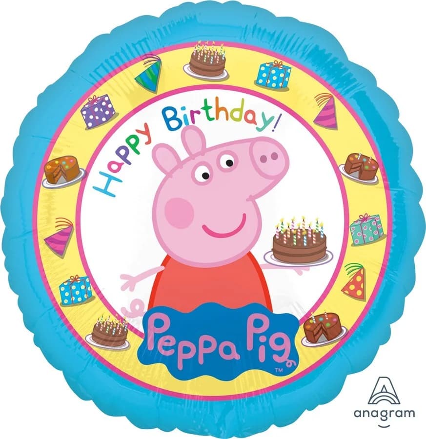 Peppa Pig Happy Birthday Round Foil Balloon (45 cm)
