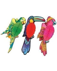 Tropical Bird Honeycomb Tissue Decoration (43cm)