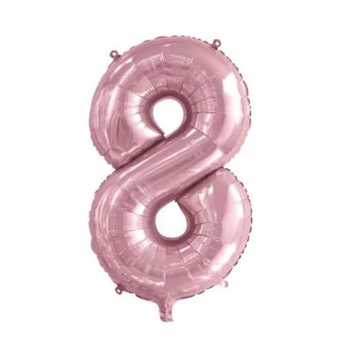 34" Number #8 Light Pink Foil Balloon (86cm)
