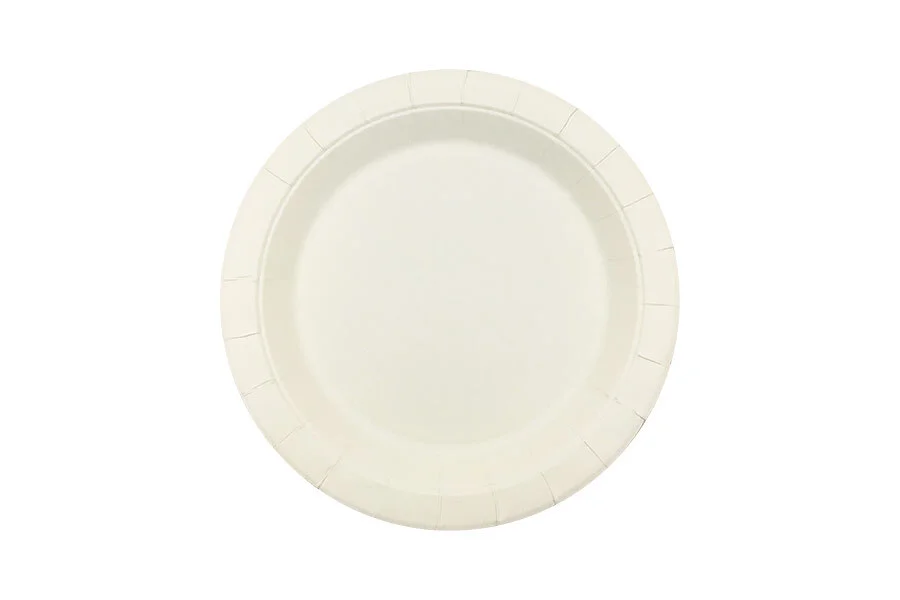23cm FSC Round White Paper Plates - Pk 50