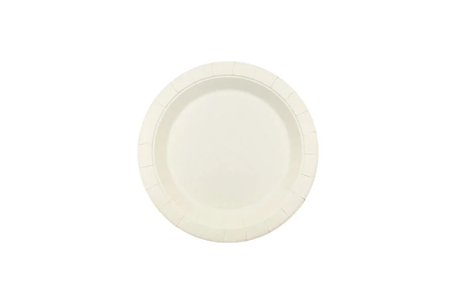 180mm FSC Round White Paper Plate Pk50