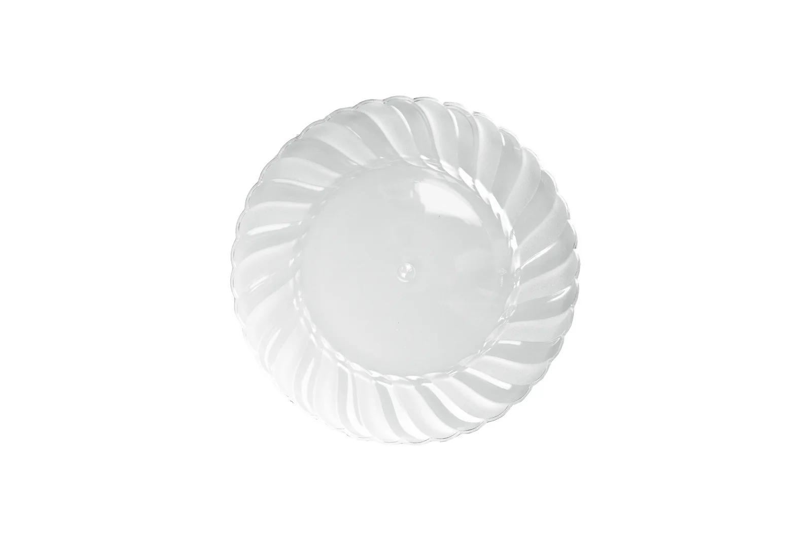 REUSABLE Heavy Duty Plastic Dinner Plate w/ Scallop Edge (26cm) - Pk 6
