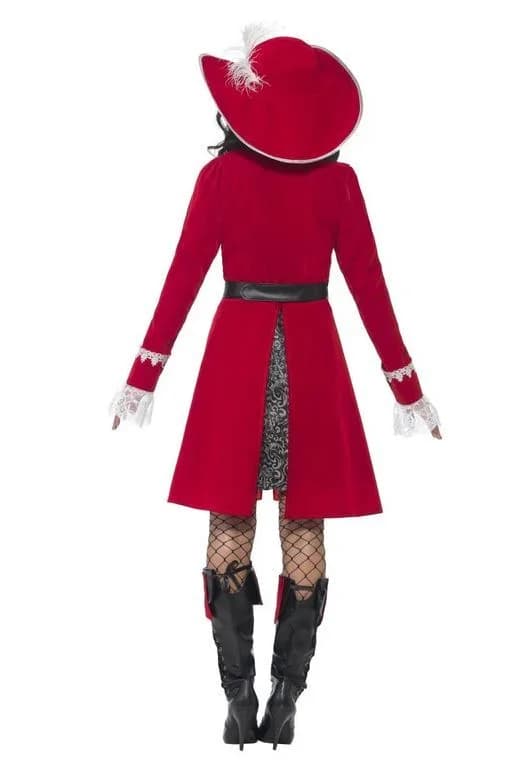 Womens Deluxe Red Pirate Captain Costume