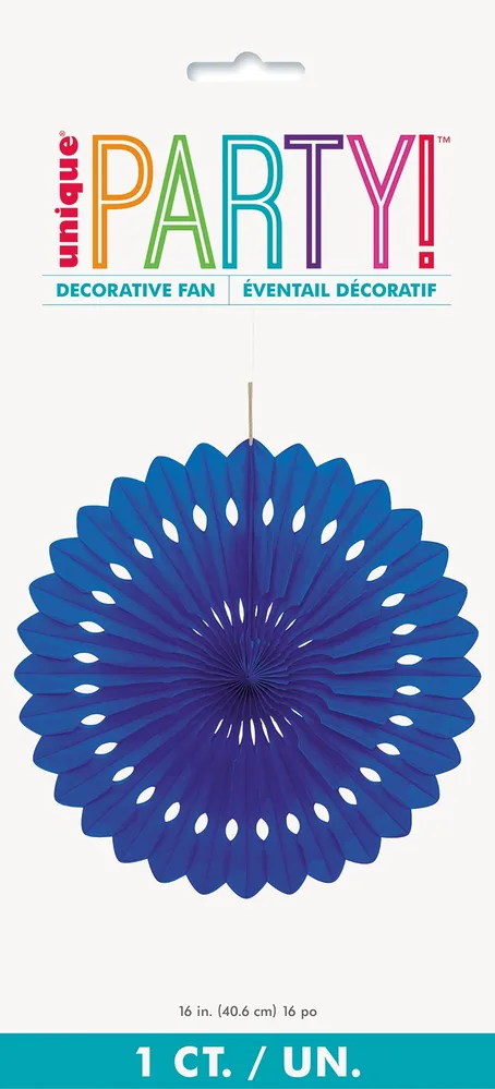Royal Blue Decorative Fan (40 cm)