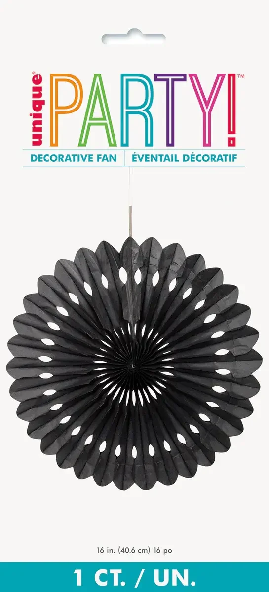 Black Decorative Fan (40 cm)