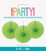Light Green Decorative Fans (15 cm) - Pk 3