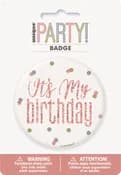 Gold Glitz Birthday Badge (7.6 cm)