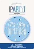 Blue Glitz Birthday Badge (7.6 cm)