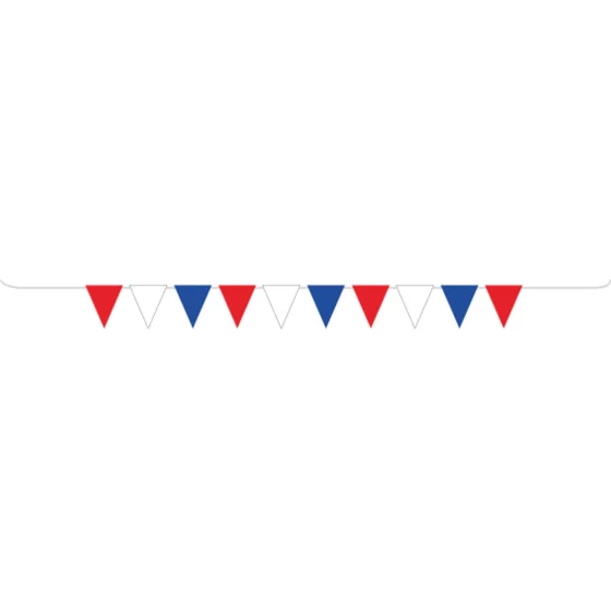 Patriotic Pennant Banner (Red, White & Blue) - 5m
